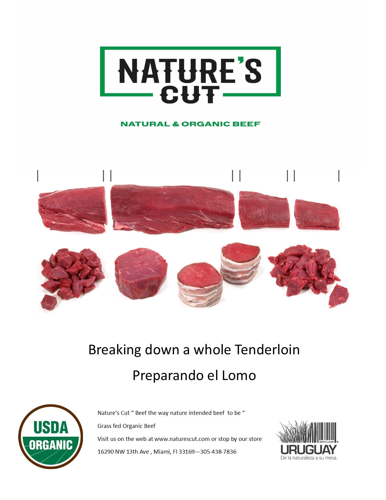 Grass fed Tenderloin  -  USDA ORGANIC certified
